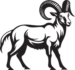 Minimalist Wild Ibex Vector Whimsical Logo Concept Simple Ibex Logo Stylish Emblem