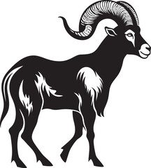 Stylish Ibex Icon Clean Logo Illustration Whimsical Ibex Emblem Minimalistic Badge