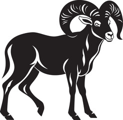 Elegant Ibex Outline Minimalistic Symbol Chic Ibex Badge Clean Vector Illustration