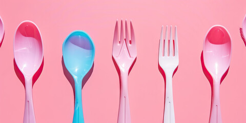 Biodegradable Beauties: Attractive individuals model different types of reusable cutlery, showcasing the chic and eco-friendly alternative to single-use plastics