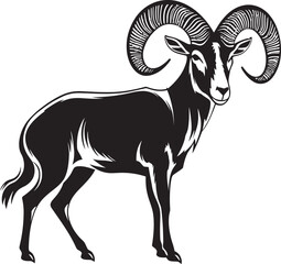 Chic Ibex Badge Clean Vector Illustration Minimal Ibex Symbol Stylish Logo Design