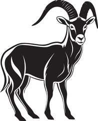 Minimalistic Ibex Symbol Chic Vector Art Whimsical Ibex Emblem Stylish Logo Design