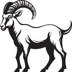 Stylish Ibex Icon Design Contemporary Vector Art Clean Line Art Ibex Elegant Graphic Element