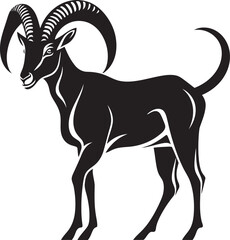 Clean Line Art Ibex Elegant Vector Illustration Stylish Ibex Icon Design Whimsical Logo Creation