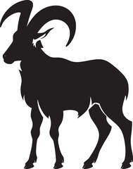 Simple Ibex Logo Stylish Emblem Elegant Ibex Outline Modern Vector Symbol