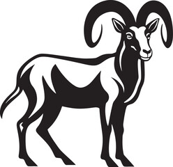 Elegant Ibex Outline Modern Vector Symbol Chic Ibex Badge Minimalistic Graphic Element