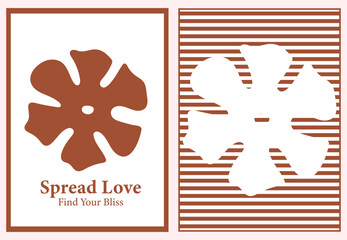 Nature floral vector frames for home decorations. Minimalist Design. 
