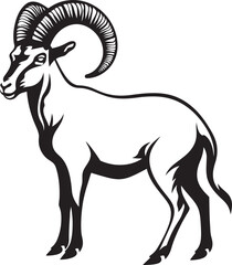 Minimalist Wild Ibex Vector Whimsical Logo Concept Simple Ibex Logo Stylish Emblem