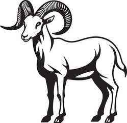 Simple Ibex Logo Stylish Emblem Elegant Ibex Outline Minimalistic Symbol