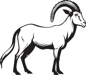 Minimalistic Ibex Symbol Chic Vector Art Whimsical Ibex Emblem Stylish Logo Design