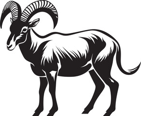 Clean Line Art Ibex Elegant Graphic Element Sleek Ibex Badge Minimalistic Logo Concept