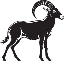 Simple Ibex Graphic Elegant Logo Emblem Whimsical Ibex Badge Clean and Stylish Design