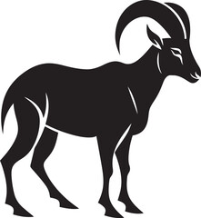 Elegant Ibex Emblem Whimsical Logo Concept Simple Ibex Vector Sleek Graphic Representation