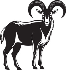 Whimsical Ibex Badge Chic Logo Design Minimal Ibex Symbol Contemporary Graphic Element