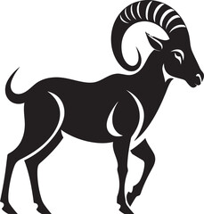 Sleek Ibex Badge Stylish Icon Concept Chic Wild Ibex Logo Minimalistic Vector Illustration