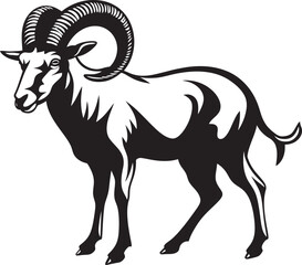 Minimal Ibex Symbol Contemporary Graphic Element Sleek Ibex Badge Stylish Icon Concept