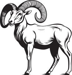 Elegant Ibex Outline Clean Logo Design Simple Ibex Illustration Modern Graphic Symbol