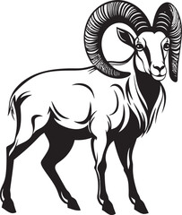 Elegant Ibex Emblem Modern Vector Element Chic Wild Ibex Logo Minimalistic Graphic Concept