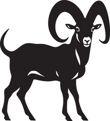 Sleek Ibex Badge Stylish Icon Design Chic Wild Ibex Graphic Minimalistic Vector Artwork