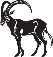 Chic Wild Ibex Logo Minimalistic Graphic Concept Simple Ibex Line Art Stylish Emblem