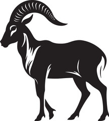 Simple Ibex Vector Sleek Graphic Art Whimsical Ibex Emblem Chic Icon Design