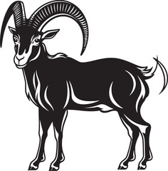 Sleek Ibex Badge Minimalistic Vector Design Chic Wild Ibex Logo Clean and Stylish Graphic