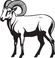 Clean Line Art Ibex Chic Emblem Design Stylish Ibex Icon Minimalistic Vector Illustration