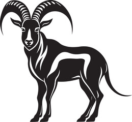 Elegant Ibex Outline Sleek Logo Concept Chic Ibex Badge Minimalistic Vector Illustration