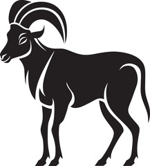 Minimal Ibex Symbol Chic Emblem Artwork Contemporary Ibex Symbol Stylish Vector Design