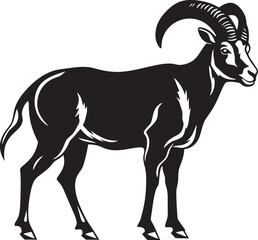 Minimalistic Ibex Logo Clean Graphic Art Elegant Ibex Emblem Whimsical Logo Concept