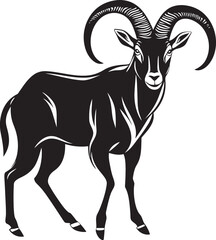 Stylish Ibex Iconography Minimalistic Vector Art Whimsical Ibex Emblem Chic Logo Symbol