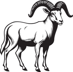 Sleek Ibex Badge Stylish Icon Concept Chic Wild Ibex Logo Minimalistic Vector Illustration