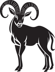 Elegant Ibex Outline Clean Logo Design Simple Ibex Illustration Modern Graphic Symbol