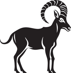 Simple Ibex Illustration Modern Graphic Symbol Minimalist Wild Ibex Icon Sleek Emblem Art