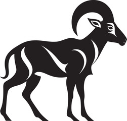 Clean and Stylish Ibex Design Minimalistic Iconography Elegant Ibex Symbol Chic Vector Art