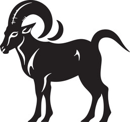 Elegant Ibex Outline Contemporary Emblem Concept Minimalist Wild Ibex Logo Clean and Stylish Graphic