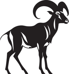 Chic Wild Ibex Graphic Minimalistic Vector Artwork Elegant Ibex Outline Contemporary Emblem Concept