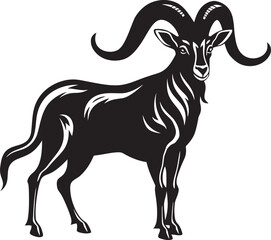 Minimalistic Ibex Badge Whimsical Logo Design Simple Ibex Symbol Sleek Emblem Art