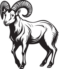 Minimalist Wild Ibex Logo Clean and Stylish Graphic Stylish Ibex Icon Simple Graphic Symbol