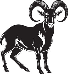 Clean Line Art Ibex Minimalistic Vector Art Stylish Ibex Icon Design Whimsical Graphic Symbol