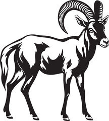 Minimalist Wild Ibex Graphic Elegant Logo Design Chic Ibex Badge Contemporary Icon Art