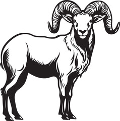 Minimalistic Ibex Symbol Simple Graphic Art Modern Ibex Logo Stylish Vector Concept