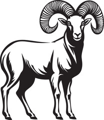 Simple Ibex Logo Stylish Emblem Elegant Ibex Outline Minimalistic Symbol