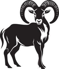 Simple Wild Ibex Graphic Elegant Icon Design Clean Line Art Ibex Modern Vector Art