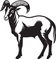 Minimalist Wild Ibex Vector Whimsical Logo Concept Simple Ibex Logo Stylish Emblem