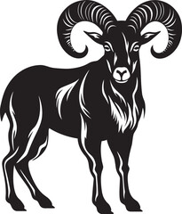 Elegant Ibex Outline Minimalistic Symbol Chic Ibex Badge Clean Vector Illustration