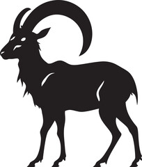 Clean and Stylish Ibex Design Minimal Vector Element Whimsical Ibex Emblem Contemporary Logo Illustration