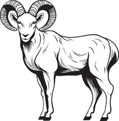 Elegant Ibex Outline Clean and Stylish Graphic Minimalistic Ibex Logo Whimsical Design Approach