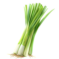 Fresh Green Lemongrass Stalks, Isolated on a Transparent Background, Graphic Resource