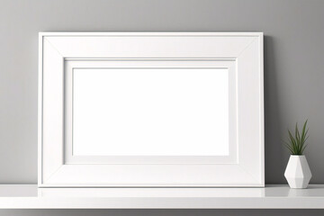 リアルなフォトフレームのモックアップ。白い空白の壁に垂直の大きな A3、A4 フレームのモックアップ。シンプル、クリーン、モダン、ミニマルなポスター フレーム。垂直の白い額縁のモックアップ。国際用紙サイズ	
